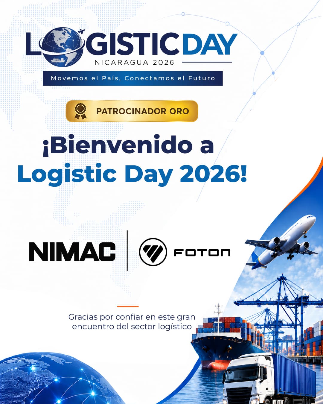 Arte de NIMAC | FOTON como Patrocinador Oro de Logistic Day 2026